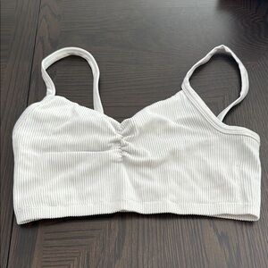 American Eagle Outfitters White Ribbed Bra